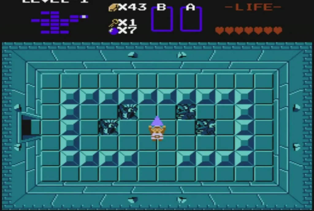 Seven heart slots in the Life meter in the Triforce room after the Level 1 item get Seven heart slots in the Life meter in the Triforce room after the Level 1 item get