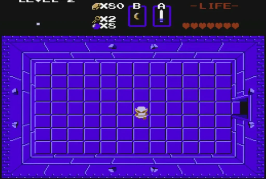 Link holding up a small key, with the HUD key count rising to two Link holding up a small key, with the HUD key count rising to two