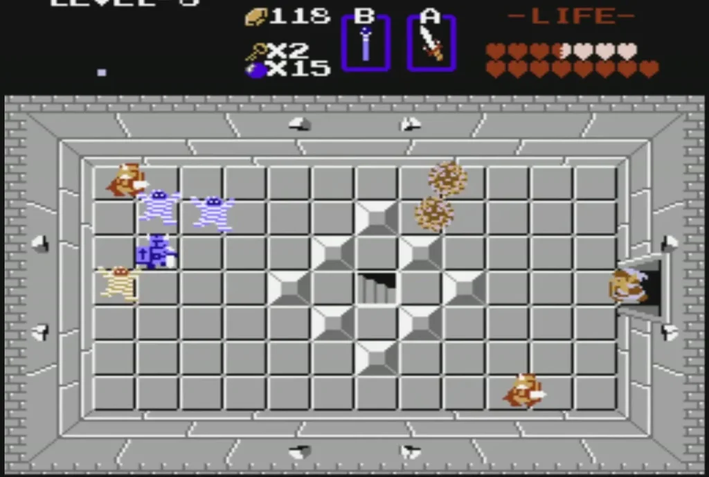 Grey Level 8 room with white diamond blocks and enemies Grey Level 8 room with white diamond blocks and enemies