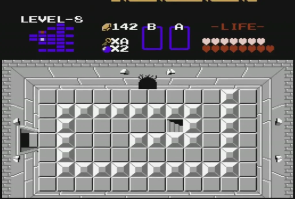Top wall of a Level 8 grey room bombed open into a passage Top wall of a Level 8 grey room bombed open into a passage