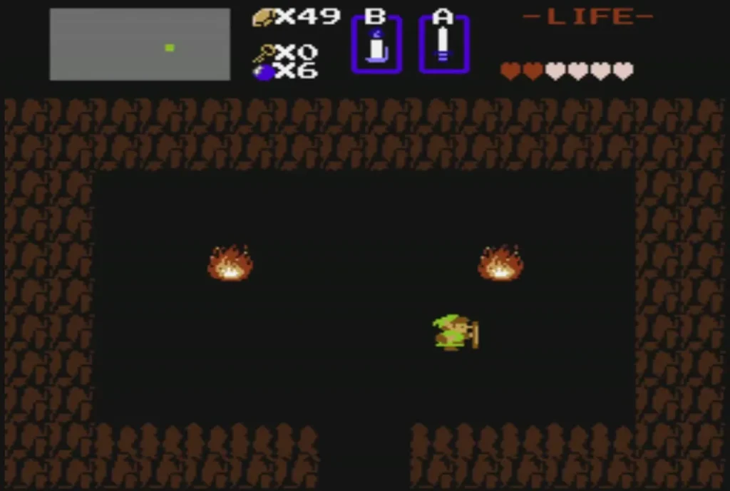 Empty shop cave after the arrow purchase, rupee count down to 49 Empty shop cave after the arrow purchase, rupee count down to 49
