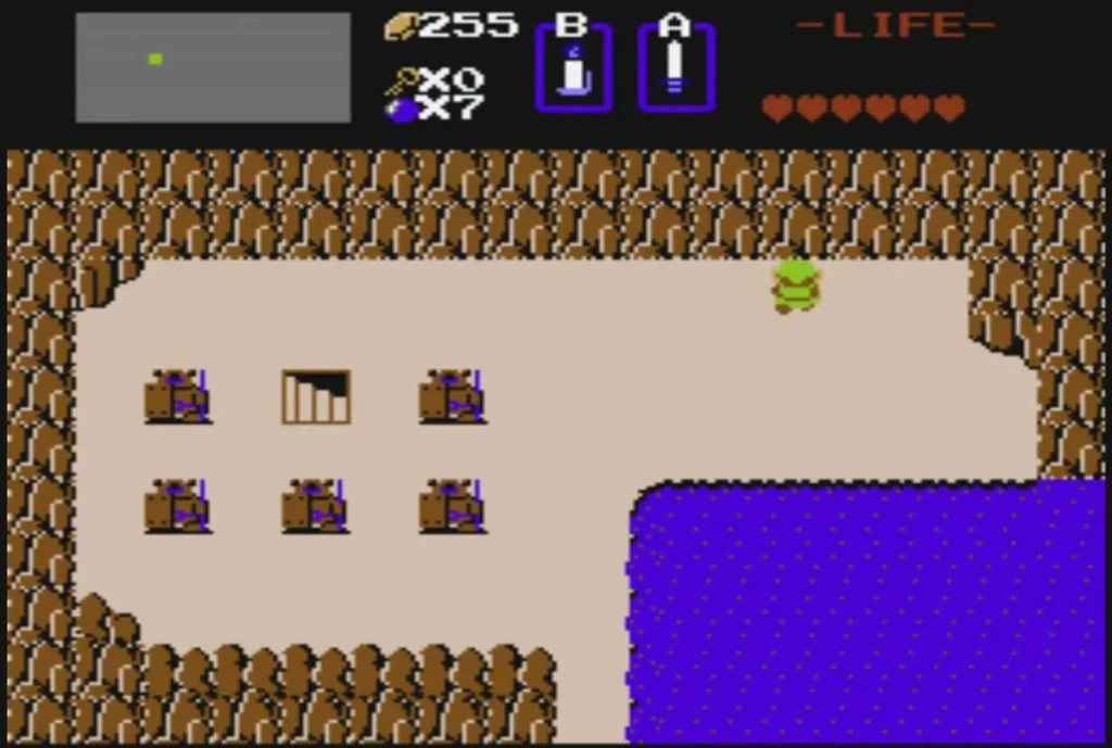 Link on the shop field with the rupee count at the 255 cap Link on the shop field with the rupee count at the 255 cap