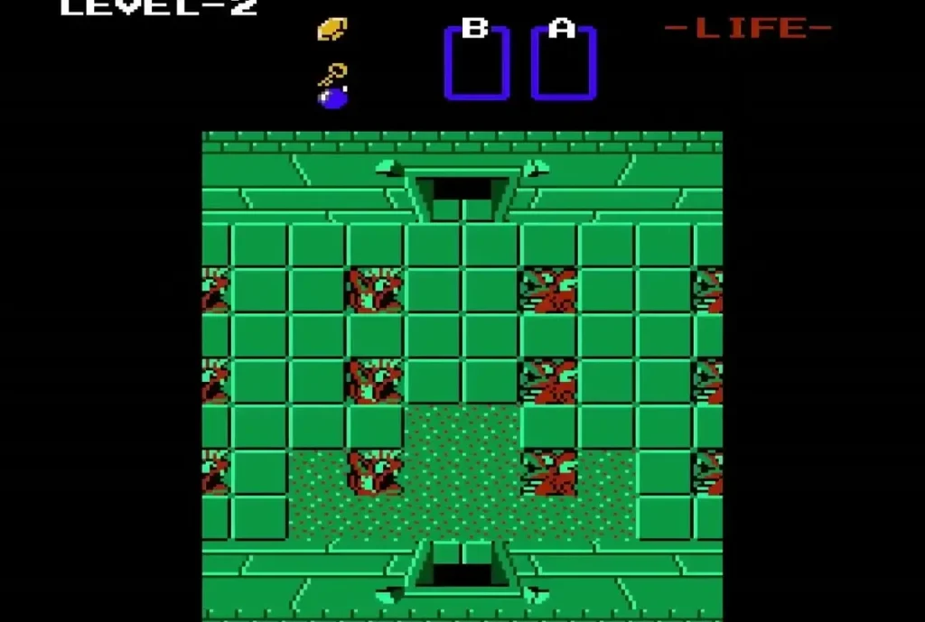 The first Level 2 room coming into view as Link steps onto the stairway The first Level 2 room coming into view as Link steps onto the stairway