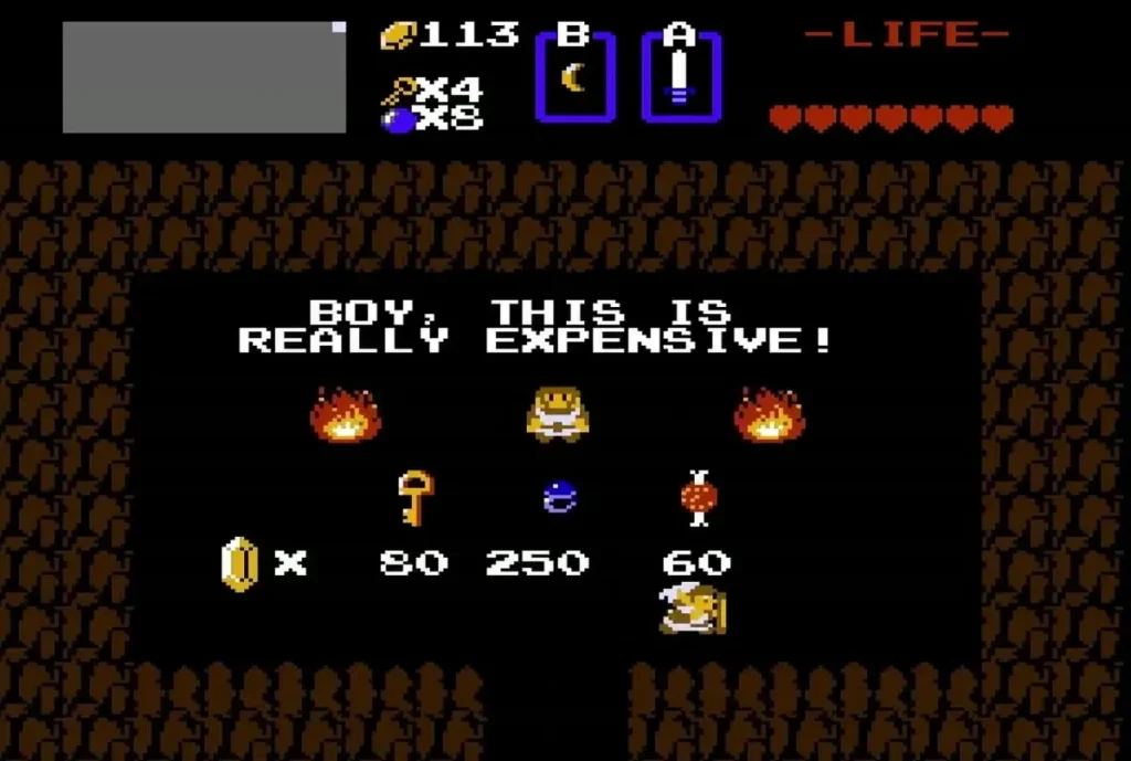 Shop cave with a key for 80, the Blue Ring for 250 and Monster Bait for 60 Shop cave with a key for 80, the Blue Ring for 250 and Monster Bait for 60