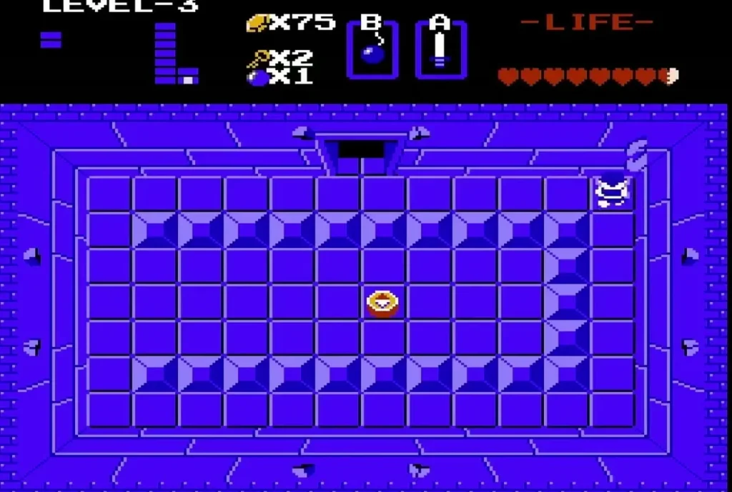Heart Container lying in the middle of the Level 3 boss room