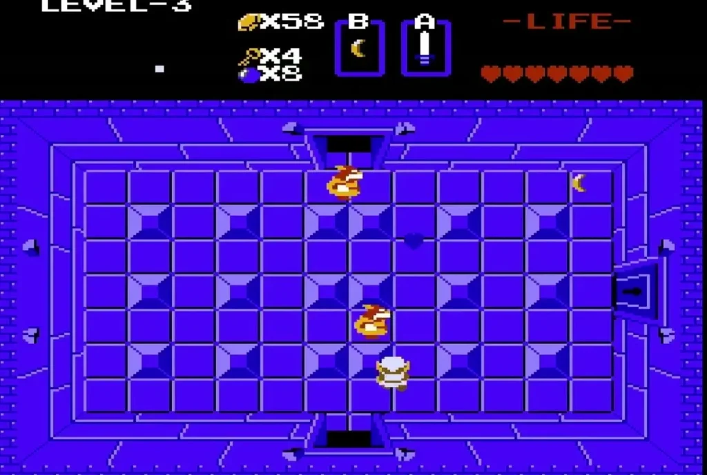 Rope enemies closing in on Link across the Level 3 room