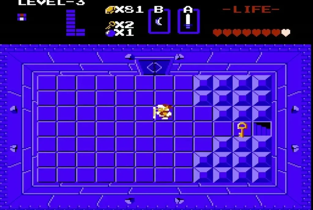 Link in the Level 3 key room beside the small key on the floor