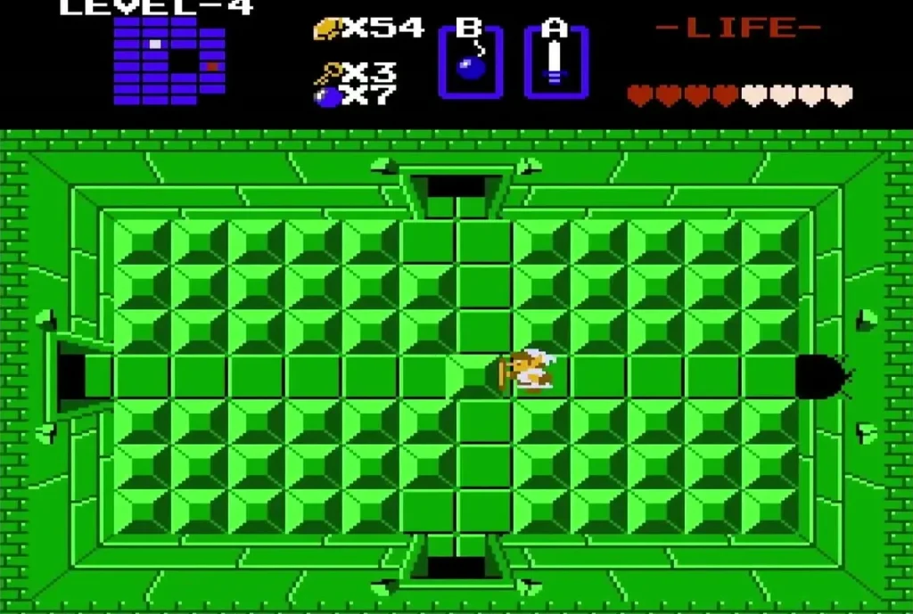 Link in a Level 4 room lit by the Blue Candle Link in a Level 4 room lit by the Blue Candle