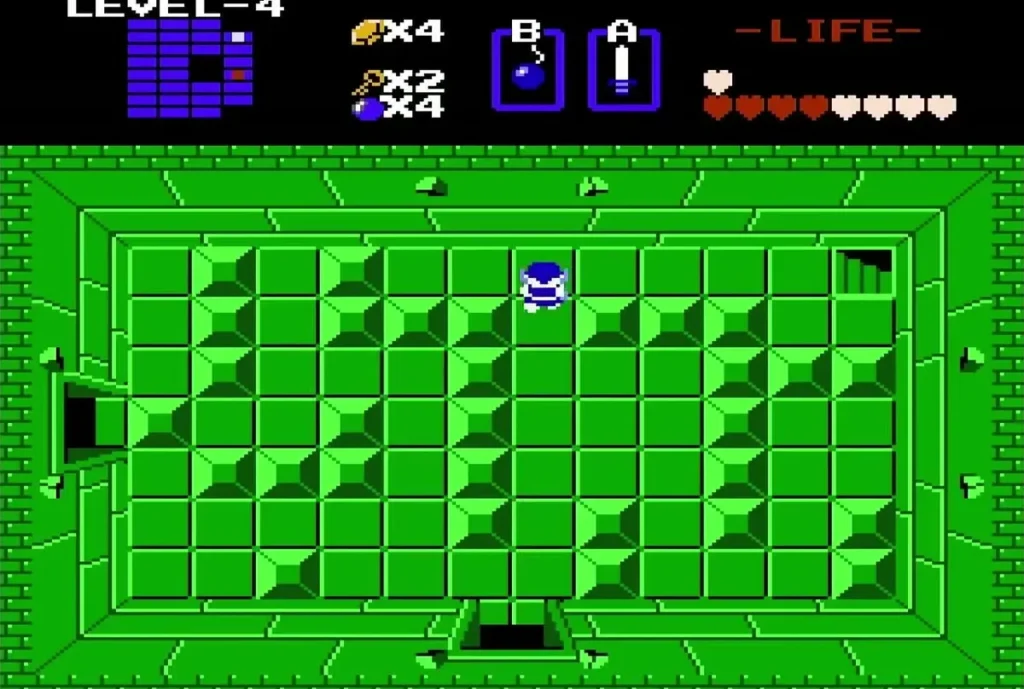 Blue Darknut standing in a green Level 4 room Blue Darknut standing in a green Level 4 room