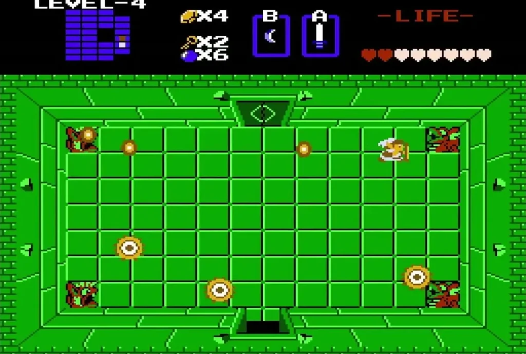 Digdogger segments spread across the Level 4 boss room Digdogger segments spread across the Level 4 boss room
