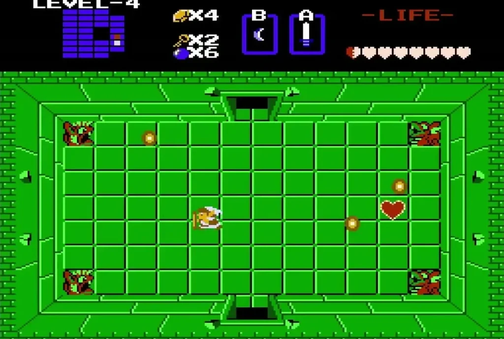 Heart Container lying on the floor of the Level 4 boss room Heart Container lying on the floor of the Level 4 boss room