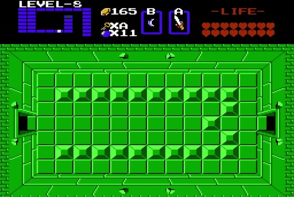 Empty green Level 8 room after the enemies are cleared Empty green Level 8 room after the enemies are cleared