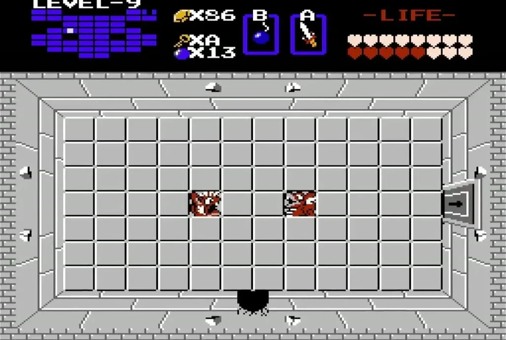 Empty Level 9 room with a bottom passage below the one above Empty Level 9 room with a bottom passage below the one above