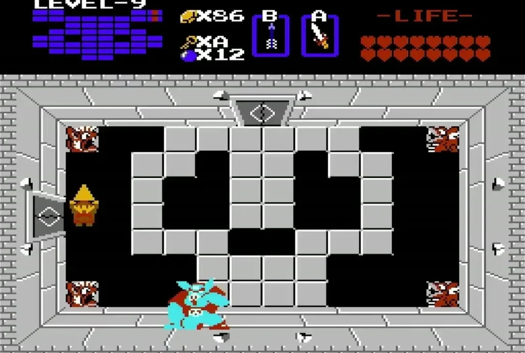 Ganon flickering into view in the dark Level 9 boss room Ganon flickering into view in the dark Level 9 boss room