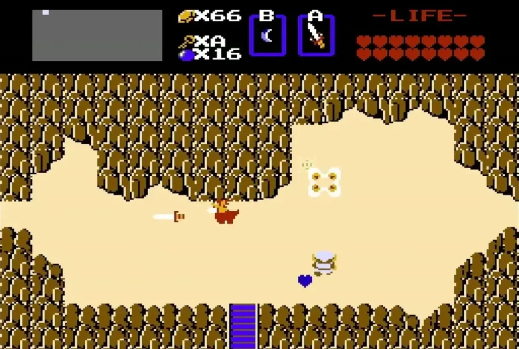 Sand overworld with enemies on the way to the Level 9 entrance cave Sand overworld with enemies on the way to the Level 9 entrance cave