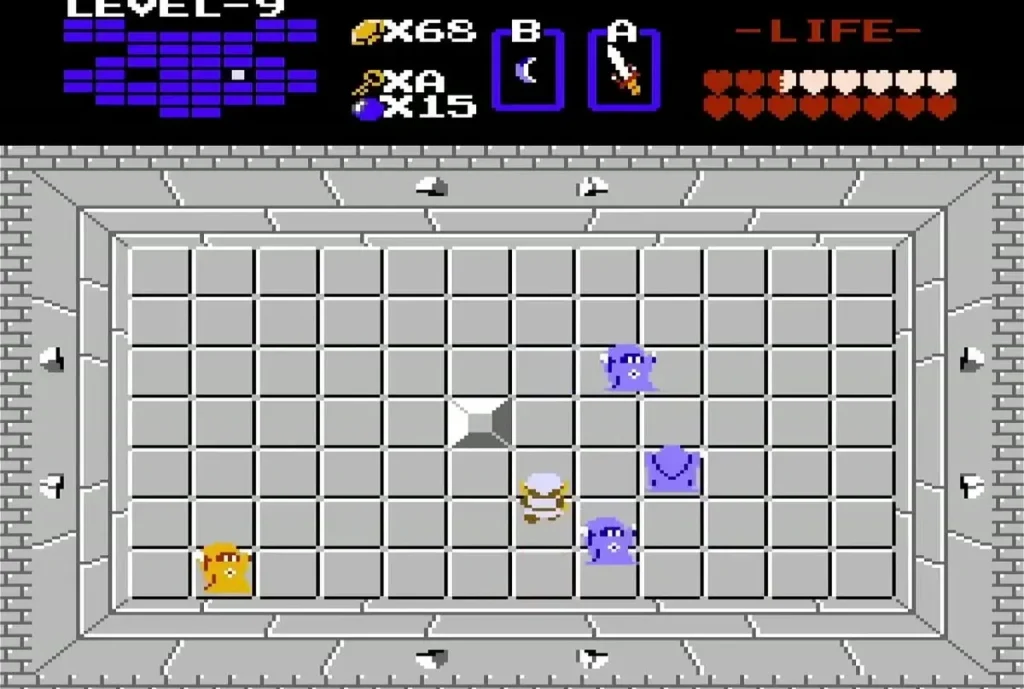 Wizzrobes in a grey Level 9 room before the stairs Wizzrobes in a grey Level 9 room before the stairs