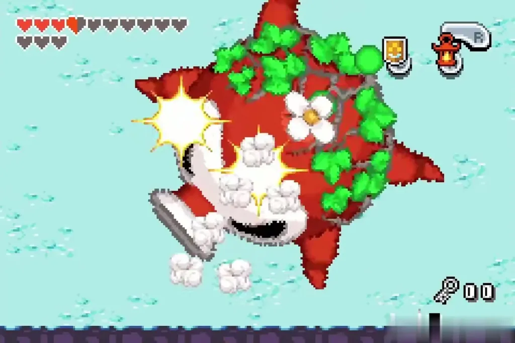 Big Octorok bursting apart after its plant burns Big Octorok bursting apart after its plant burns
