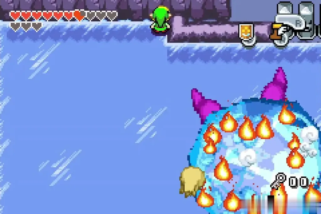 Link's Lantern setting the plant on the frozen Big Octorok on fire Link's Lantern setting the plant on the frozen Big Octorok on fire