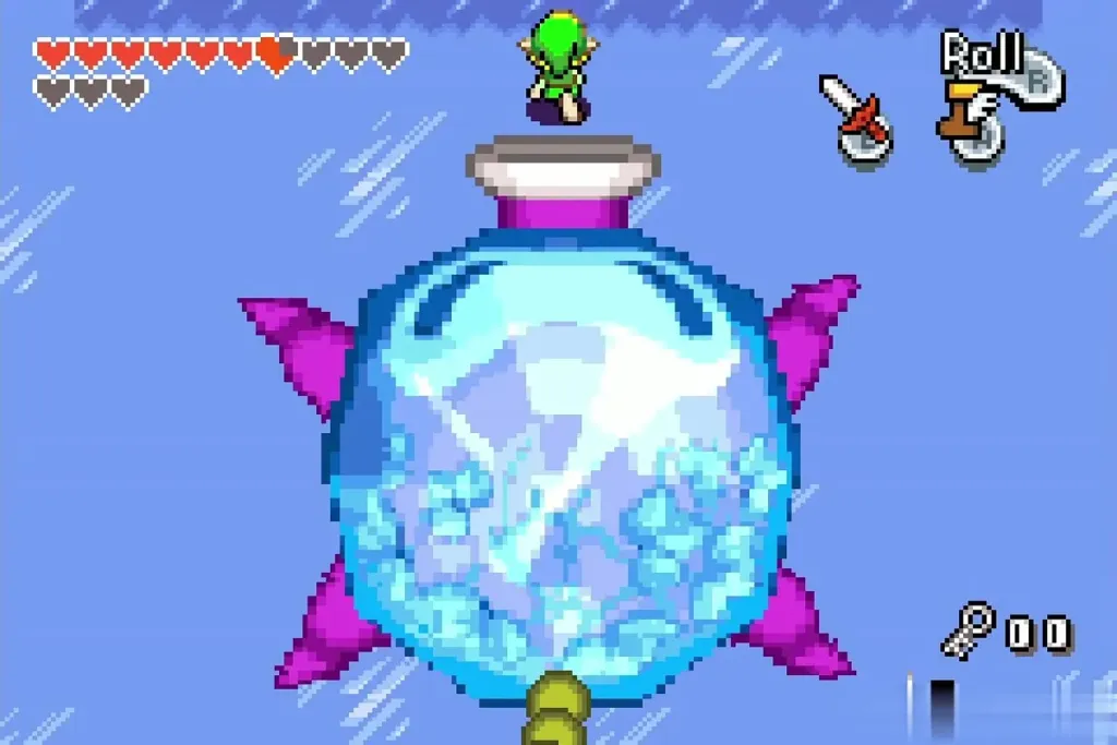 Big Octorok stunned and the floor frozen blue Big Octorok stunned and the floor frozen blue