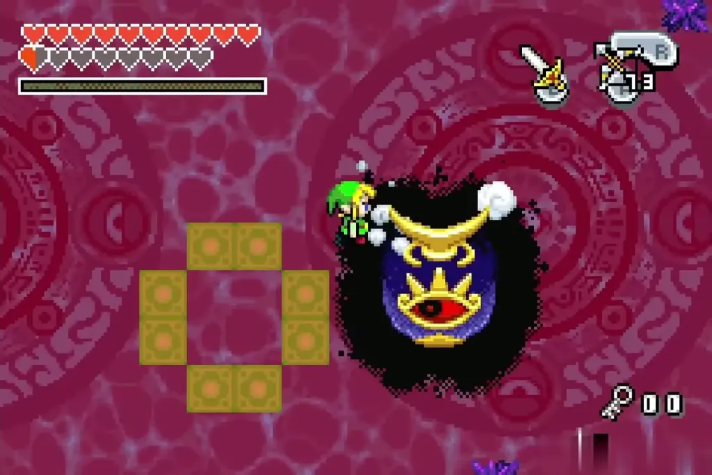 Link slashing Vaati's exposed body above a new block ring Link slashing Vaati's exposed body above a new block ring