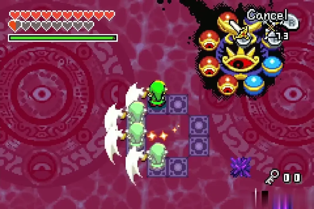 Clones striking the red eyes together while Vaati hangs near the top Clones striking the red eyes together while Vaati hangs near the top
