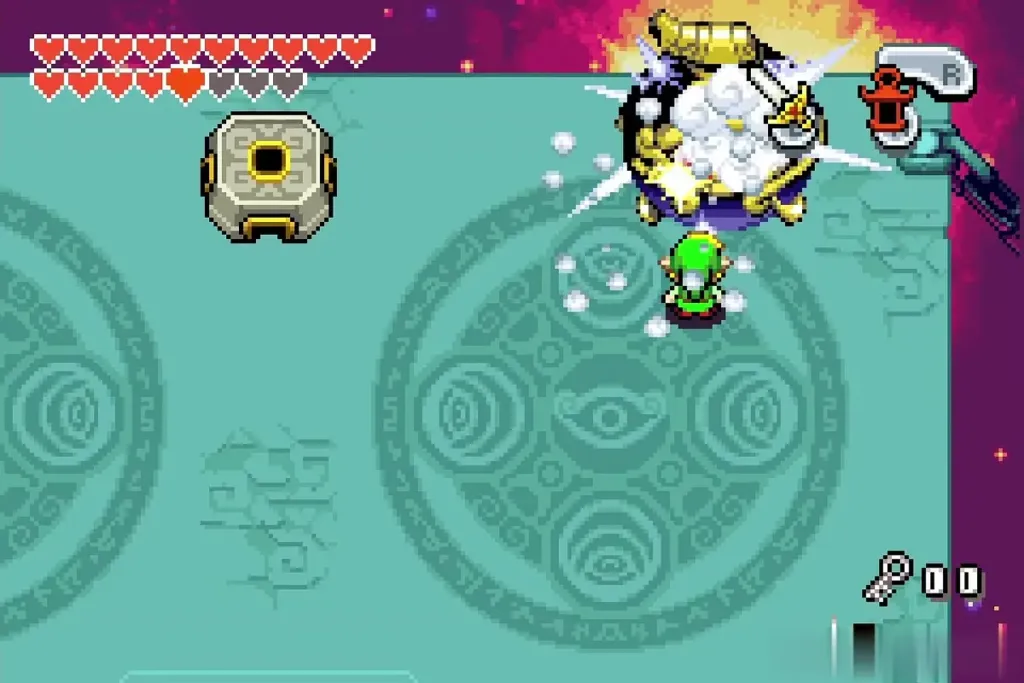 Vaati bursting in white smoke as Link strikes the final blow Vaati bursting in white smoke as Link strikes the final blow
