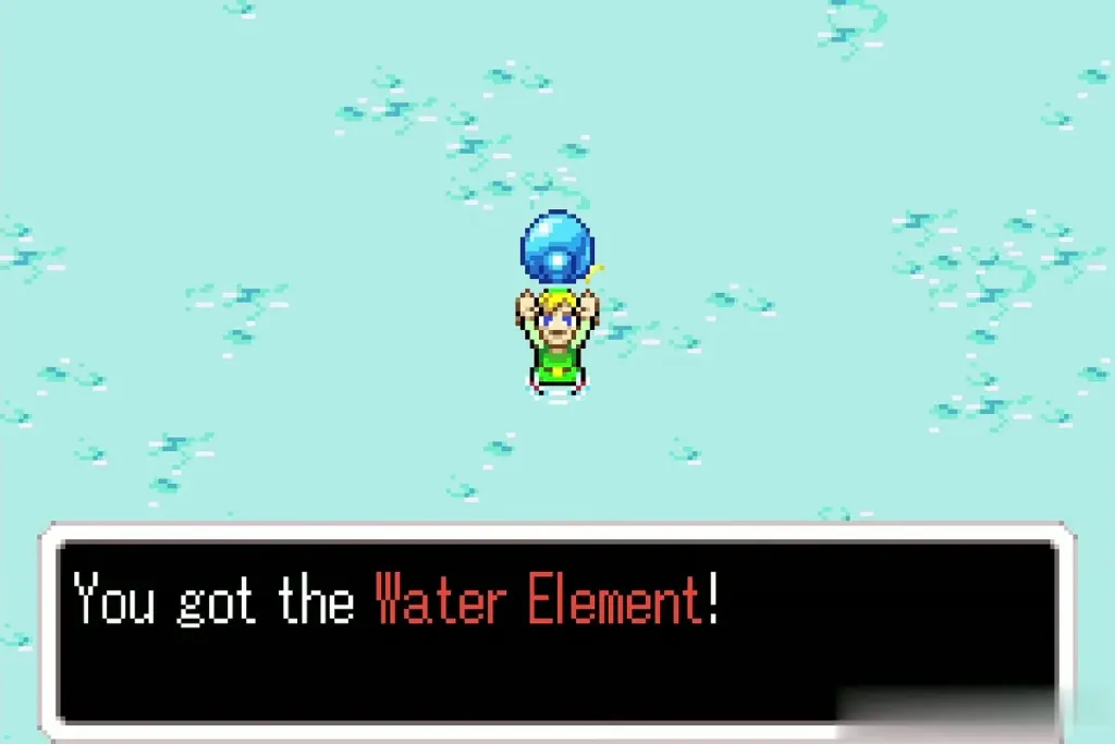 Link holding up the Water Element Link holding up the Water Element