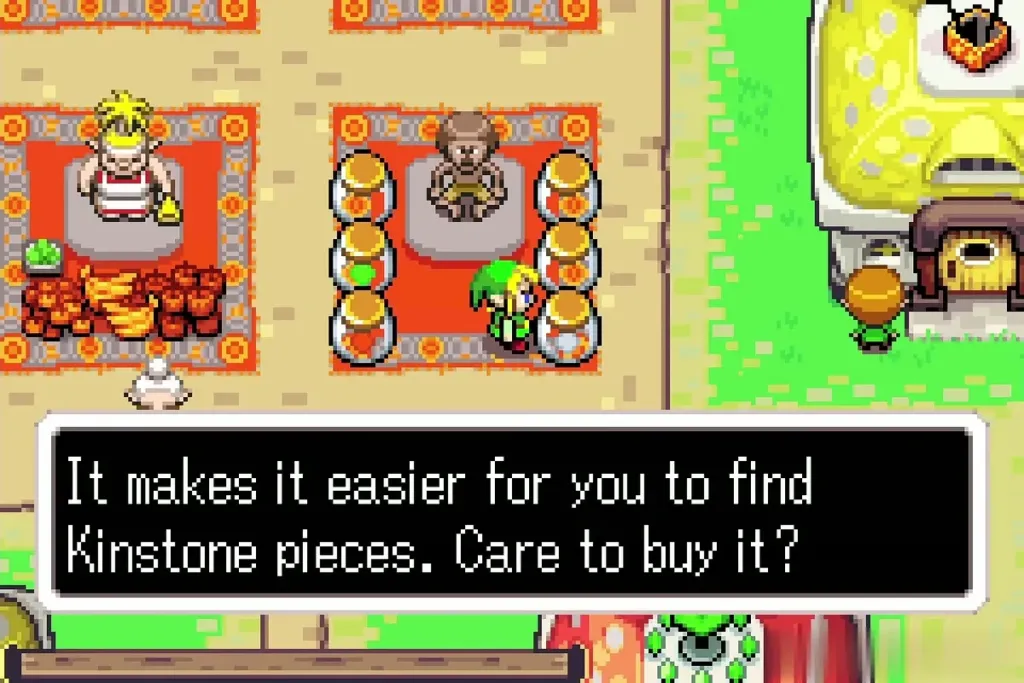Link at the Hyrule Town market stalls where White Picolyte is sold Link at the Hyrule Town market stalls where White Picolyte is sold