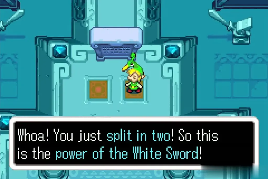Link split in two on the panels as Ezlo comments on the White Sword Link split in two on the panels as Ezlo comments on the White Sword