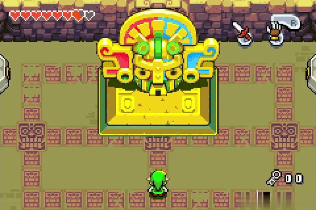 Mazaal's golden face above the boss room of the Fortress of Winds Mazaal's golden face above the boss room of the Fortress of Winds