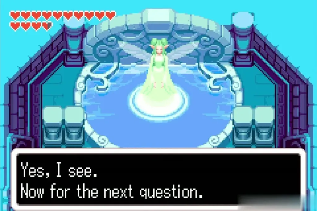 The fairy confirming an answer and moving on to the next question The fairy confirming an answer and moving on to the next question