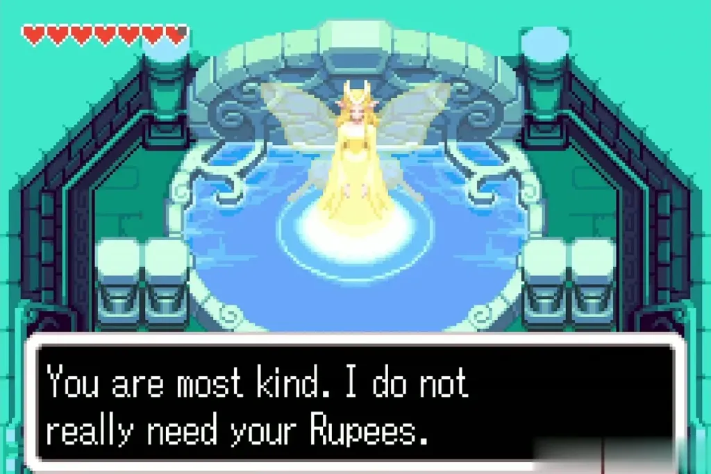 The fairy saying she does not really need his Rupees The fairy saying she does not really need his Rupees