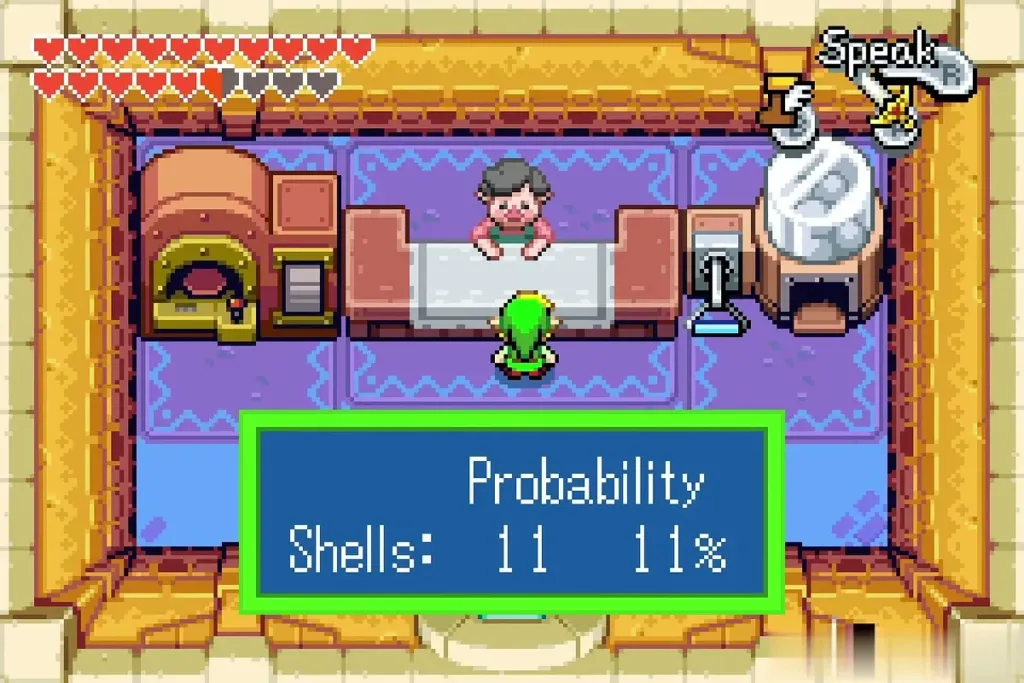Probability box showing eleven shells give an 11 percent chance Probability box showing eleven shells give an 11 percent chance