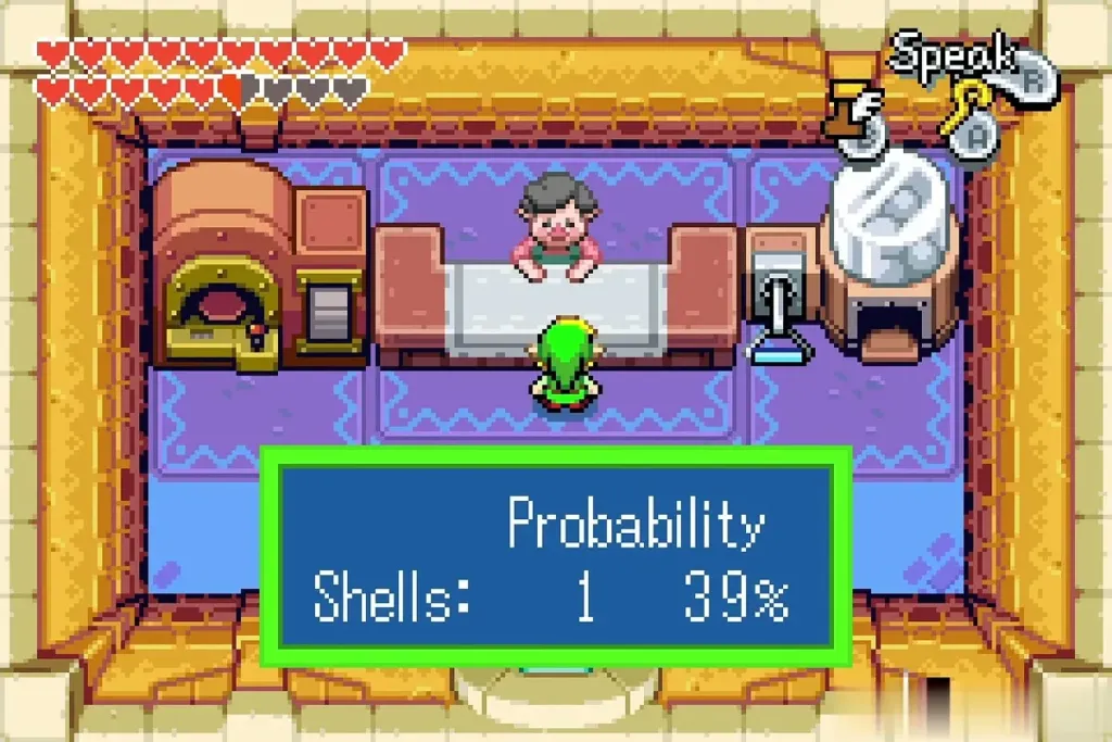 Probability box showing one shell gives a 39 percent chance Probability box showing one shell gives a 39 percent chance