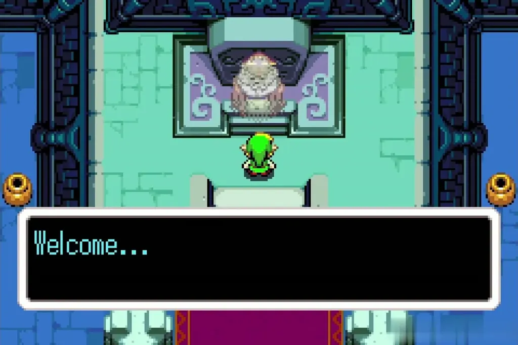 King Gustaf's spirit greeting Link at his tomb in the Royal Crypt King Gustaf's spirit greeting Link at his tomb in the Royal Crypt