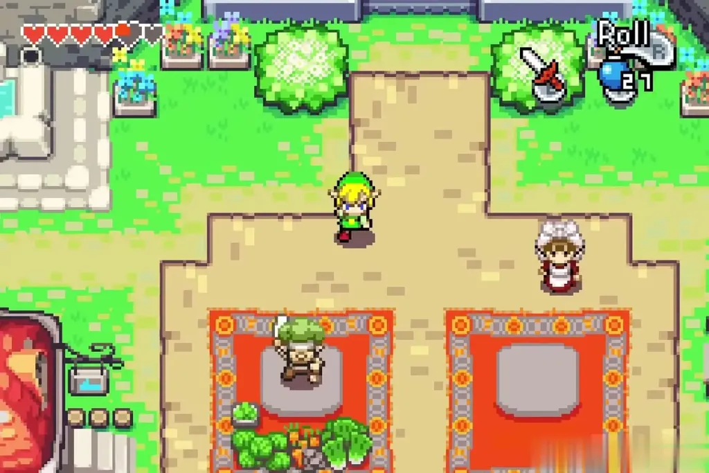 Link meeting Brocco in the Hyrule Town market Link meeting Brocco in the Hyrule Town market