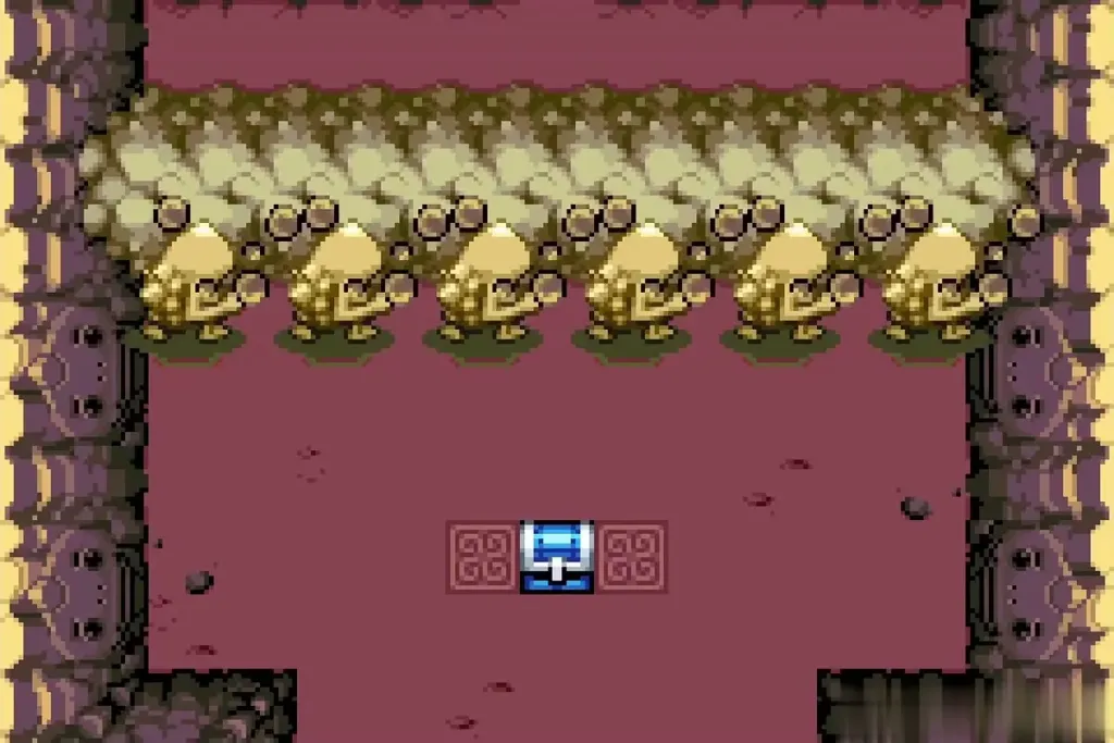Six Gorons breaking through the wall together Six Gorons breaking through the wall together