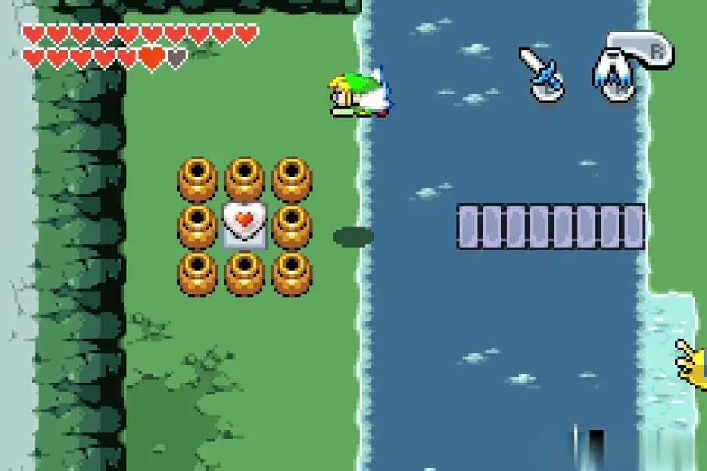 The pots on the far bank around the Piece of Heart The pots on the far bank around the Piece of Heart