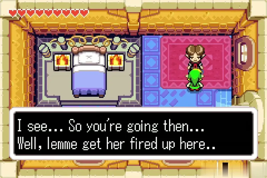 Link with Simon in front of the bed in Simon's Simulation Link with Simon in front of the bed in Simon's Simulation