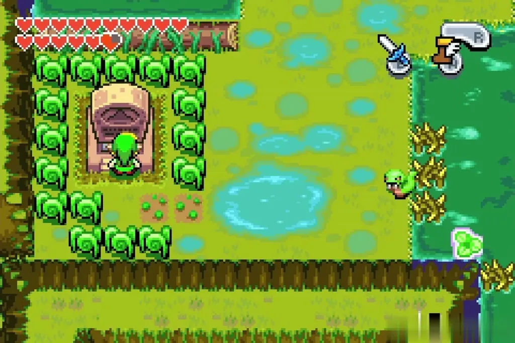 Link pushing the gravestone in the south-west of the swamp Link pushing the gravestone in the south-west of the swamp