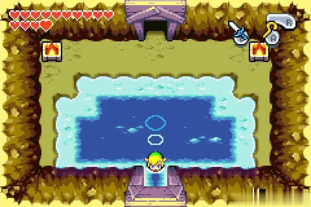 Link wading into the cave pool below the Veil Falls entrance Link wading into the cave pool below the Veil Falls entrance