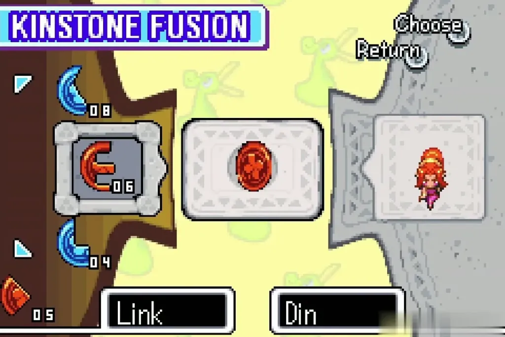 Kinstone Fusion screen with a red piece joined to Din's piece