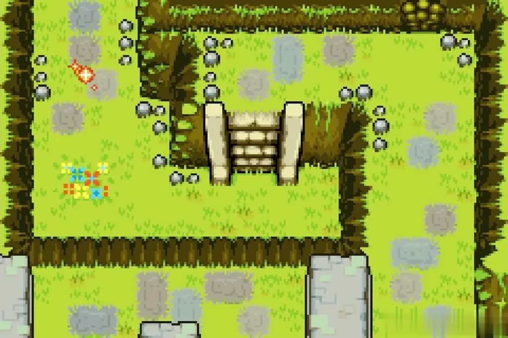 New stone stairs in the Wind Ruins with a Joy Butterfly sparkling nearby
