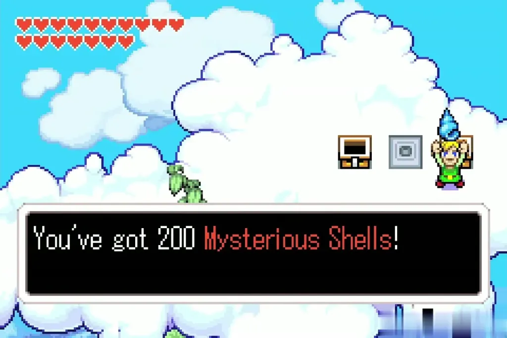 Link holding up 200 Mysterious Shells on the cloud Link holding up 200 Mysterious Shells on the cloud