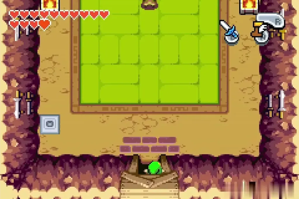 Link in the hidden underground room at the right of the garden Link in the hidden underground room at the right of the garden