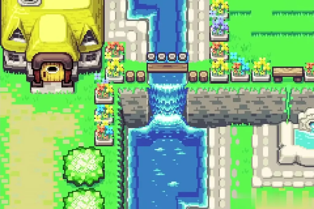 The waterfall in Hyrule Town after the first Gina fusion The waterfall in Hyrule Town after the first Gina fusion