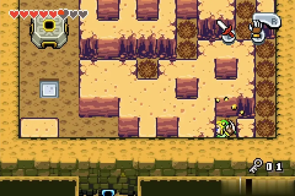 The Minish portal pad in the sand room of the Fortress of Winds The Minish portal pad in the sand room of the Fortress of Winds