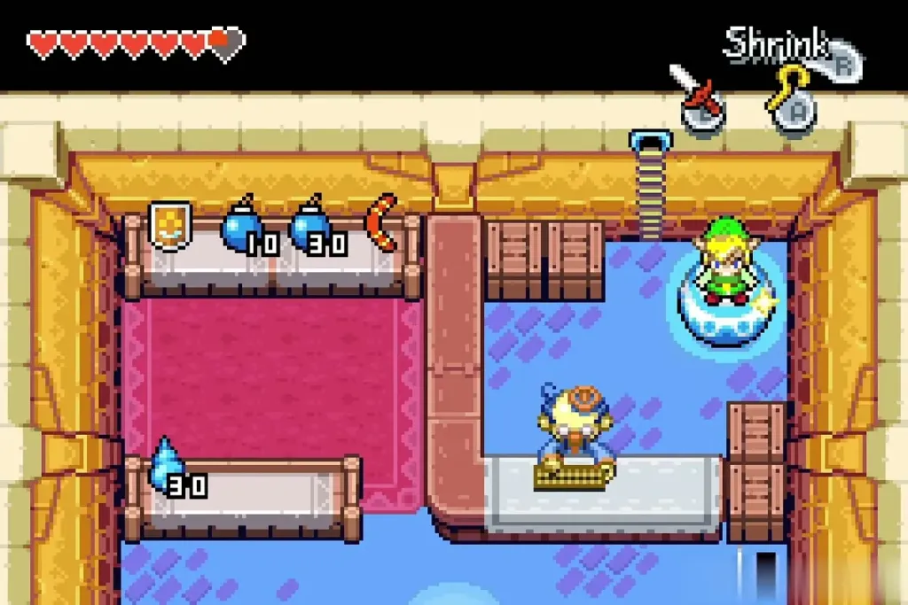 Link stands on the portal pot beside Stockwell's counter Link stands on the portal pot beside Stockwell's counter