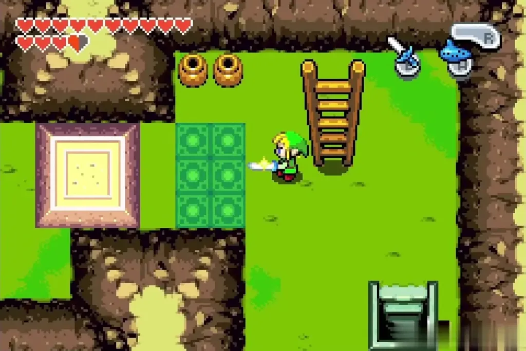Link digging through the dirt with the Mole Mitts Link digging through the dirt with the Mole Mitts