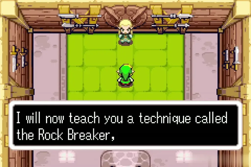 Swiftblade announcing the Rock Breaker technique in his dojo Swiftblade announcing the Rock Breaker technique in his dojo